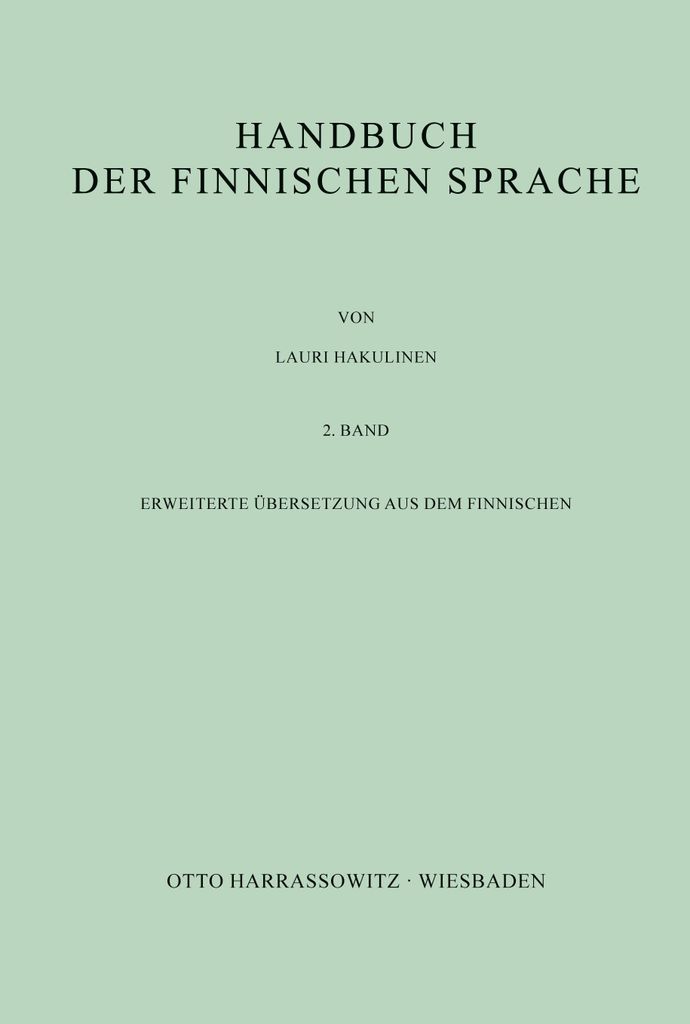 Handbuch der finnischen Sprache. 2. Band