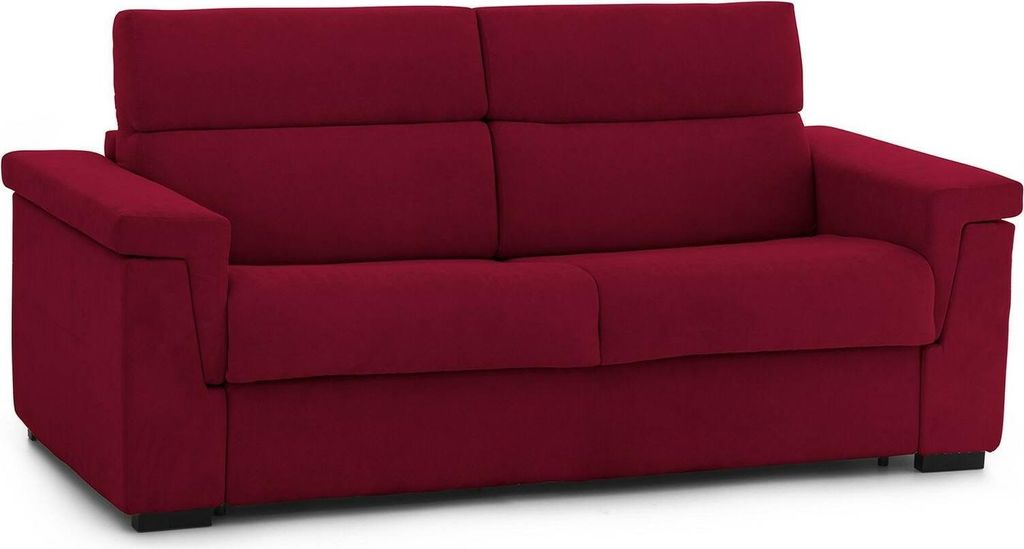 Tenna - Schlafsofa 2-Sitzer, 185x95 cm Rot, Abnehmbar Hergestellt in Italien