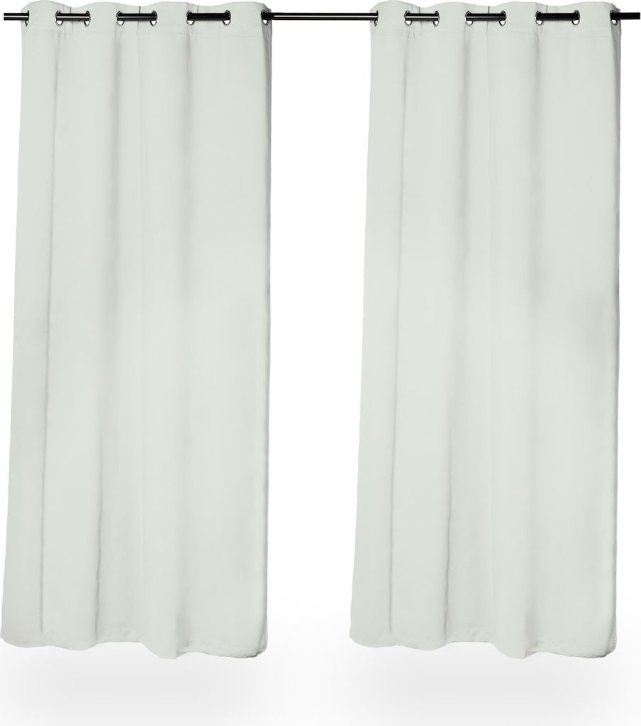 Relaxdays Vorhänge, 2er Set, HxB: 245x135 cm, blickdicht, Produktbild 