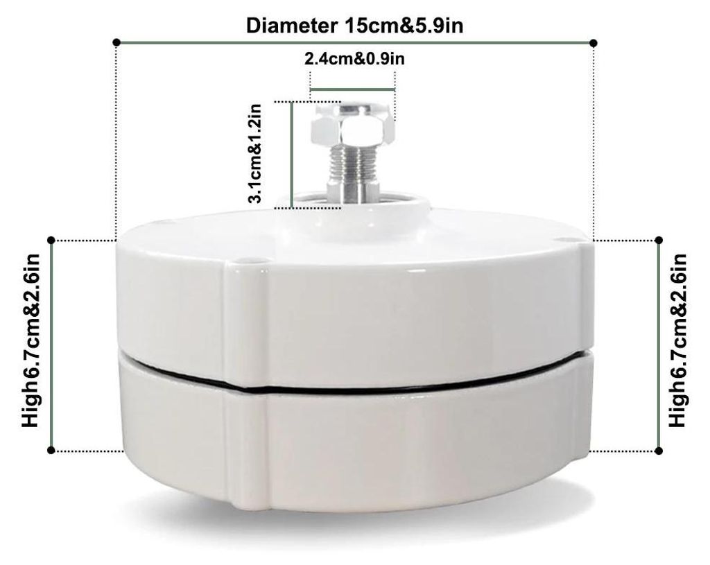 Windgenerator - S-1000 - 1000W Getriebeloser Permanentmagnet-Generator - 12V - 500 U/min - Ohne Basis - Aluminiumgehäuse - Weiß