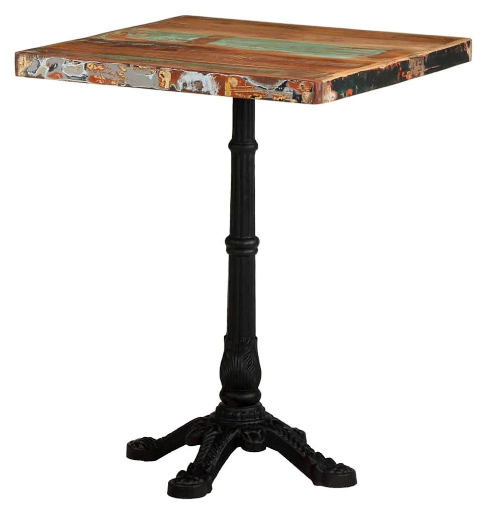 Bistrotisch, Balkontisch, Gartentisch, Balkon Tische Klein, Tisch Outdoor, Tisch Für Balkon, Terrassentisch, Table Balcon, 60x60x76 cm Altholz Massiv