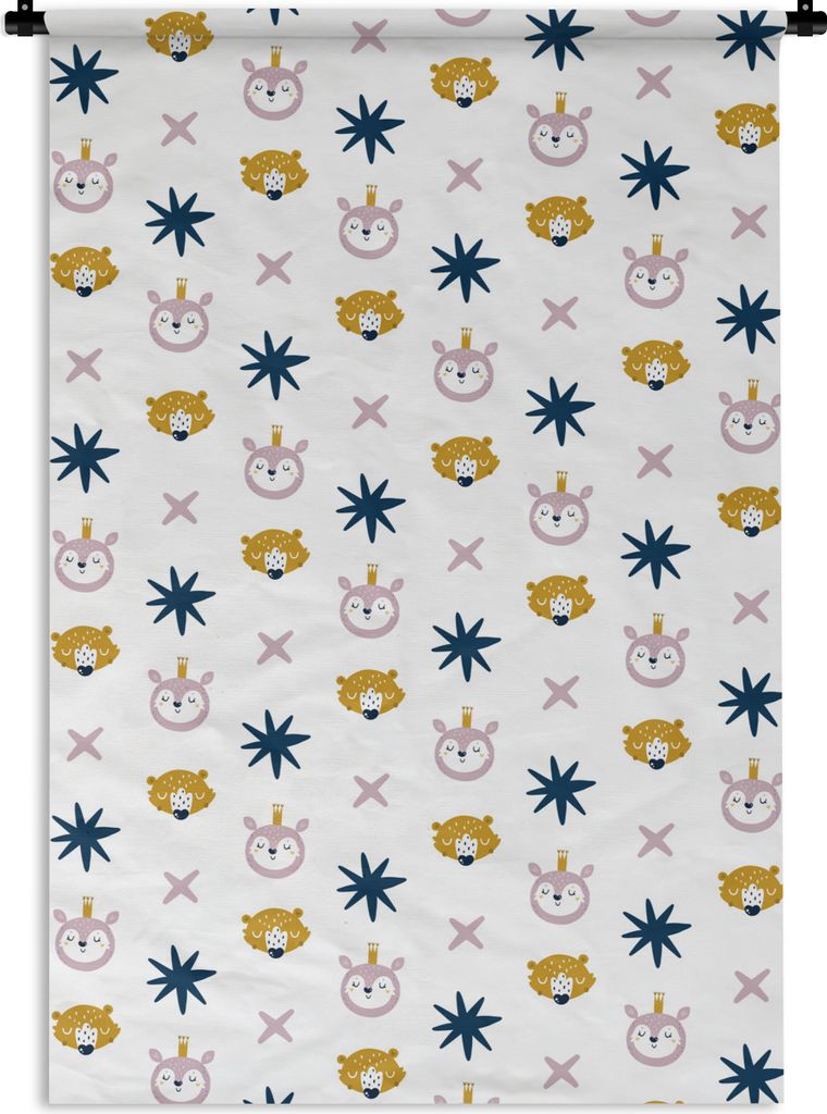 MuchoWow Wandteppich Wandbehang Farben - Muster - Illustrationen 90x135 cm Tapisserie Dekoration Wandtuch - Baumwolle - Wandskulptur