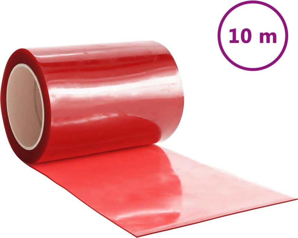 vidaXL Türvorhang Rot 300x2,6 mm 10 m PVC