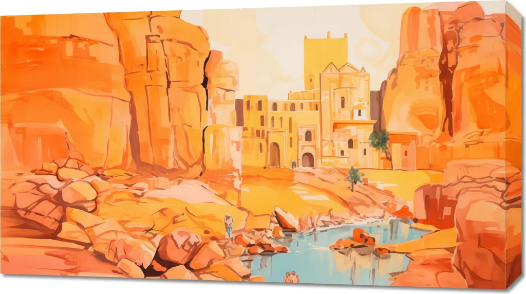 Quadro Paesaggio Rovine Sotto il Sole 90x50 - Emozioni su Tela Canvas