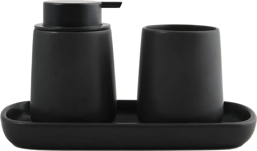 Set Accessori Bagno Nero Opaco MSV Maonie | Design Minimalista 3 Pezzi