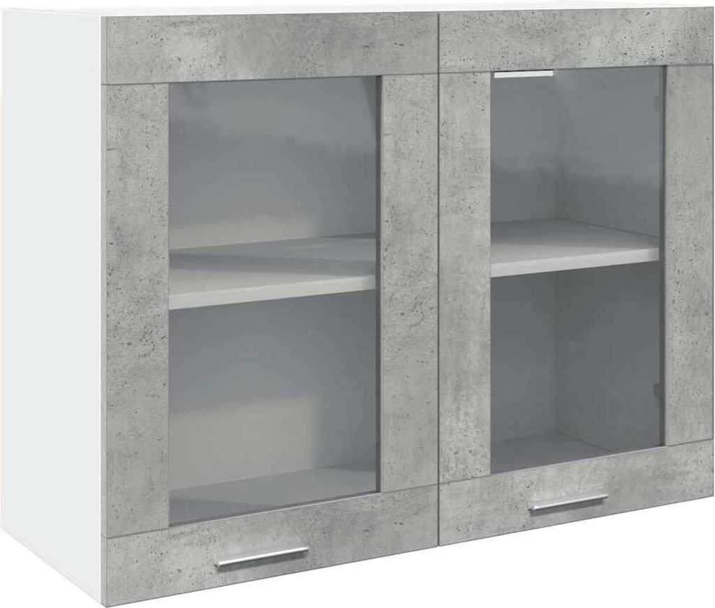 Hängeglasschrank Betongrau 80x31x60 cm Produktbild 2