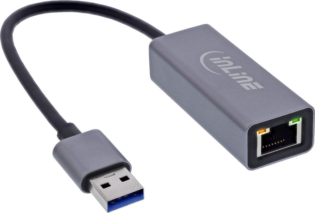 InLine USB 3.2 Netzwerkadapter Kabel, USB-A zu RJ45 Gigabit Netzwerk