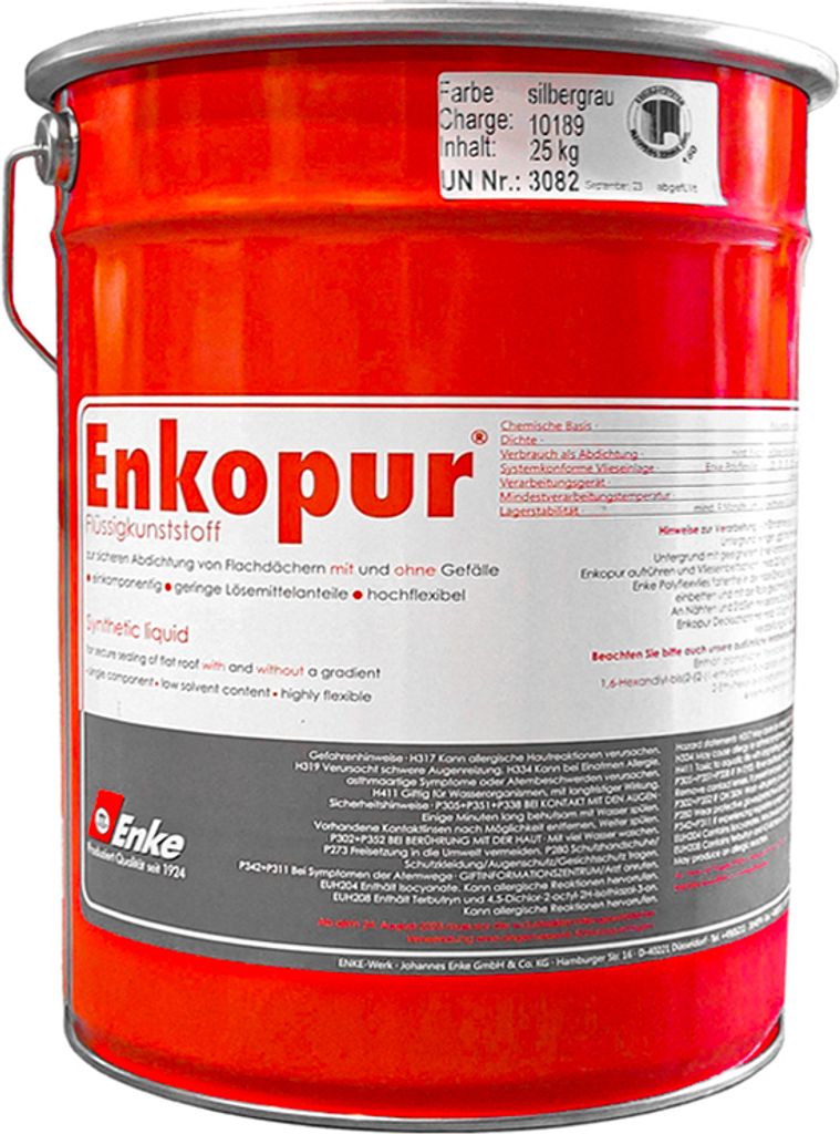 Enke Enkopur Silbergrau 25 kg Flüssigabdichtung Dachanschlüsse Isolierung