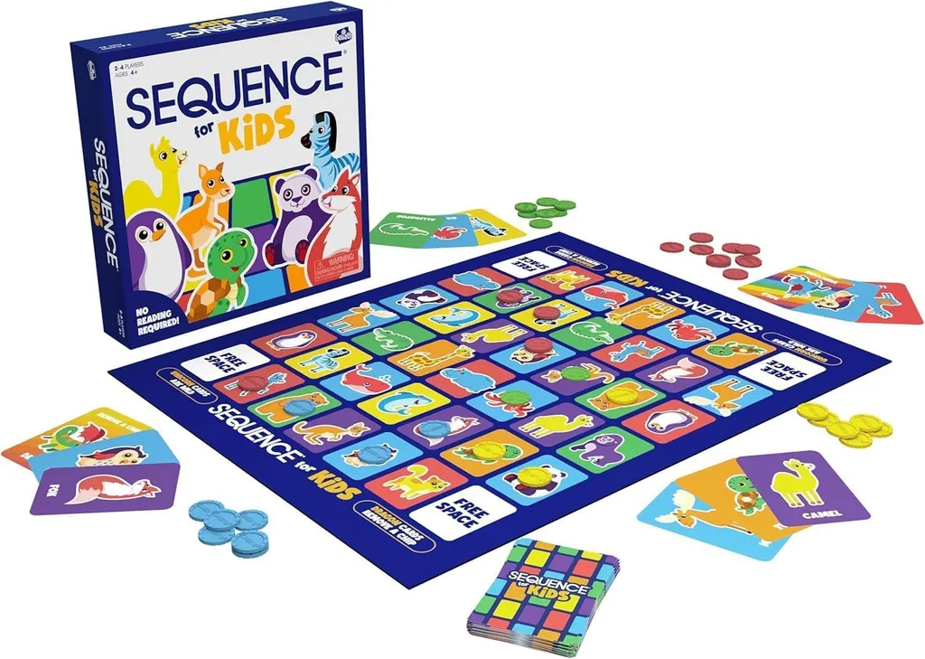 Jeu de séquence Animaux interactif avec cartes illustrées et pions tactiques