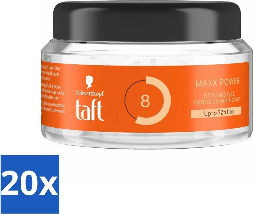 Set 20x Taft Maxx Power Gel 8 - Styling Professionale 250ml Tenuta 72h