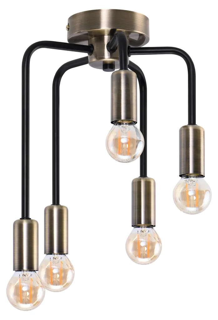 Plafonnier Saga Candellux en métal laiton et or 5xE14 35cm chic