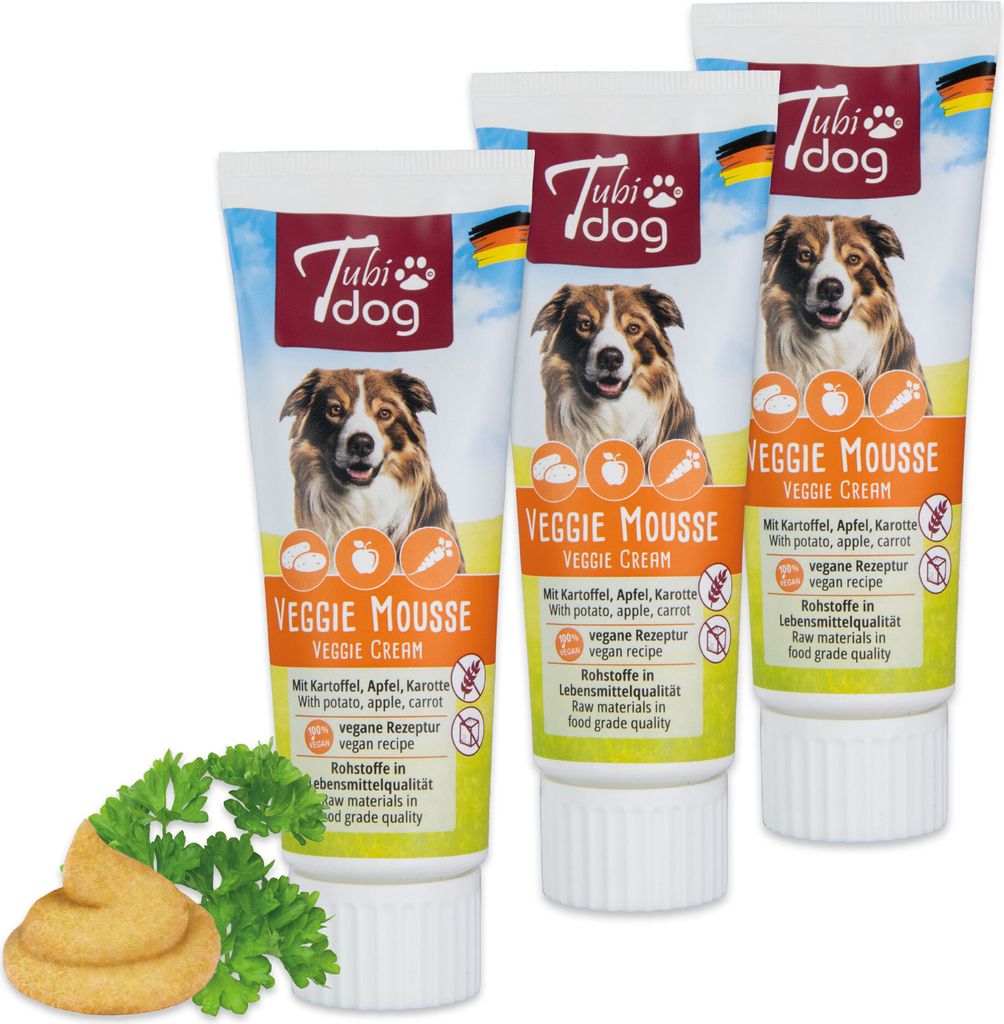 Tubi-DOG Tubi Dog Veggie Mousse in der Tube 3x75g Produktbild 
