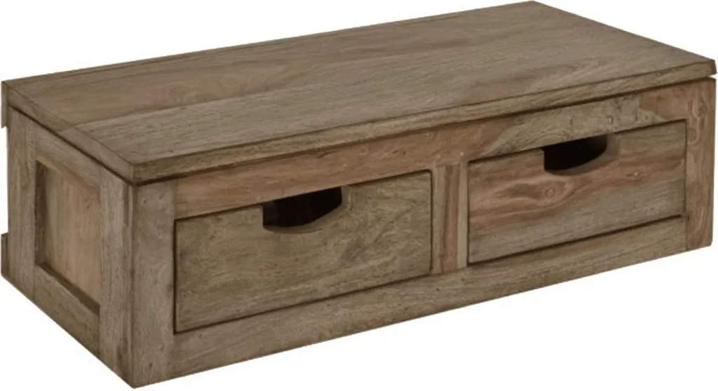Étagère murale en bois massif gris pour salon et bureau - Style Moderne