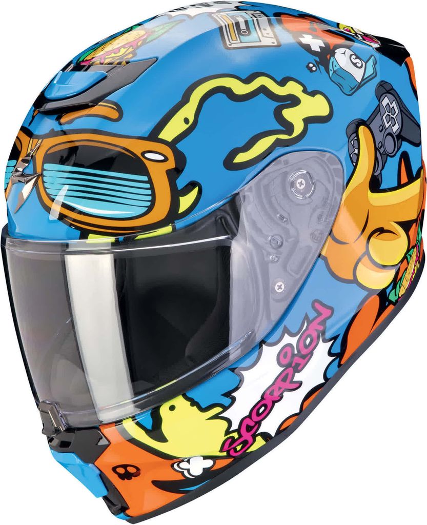 Scorpion Exo-JNR Air Fun Kinder Helm, blau/orange, Y/L (52/53)