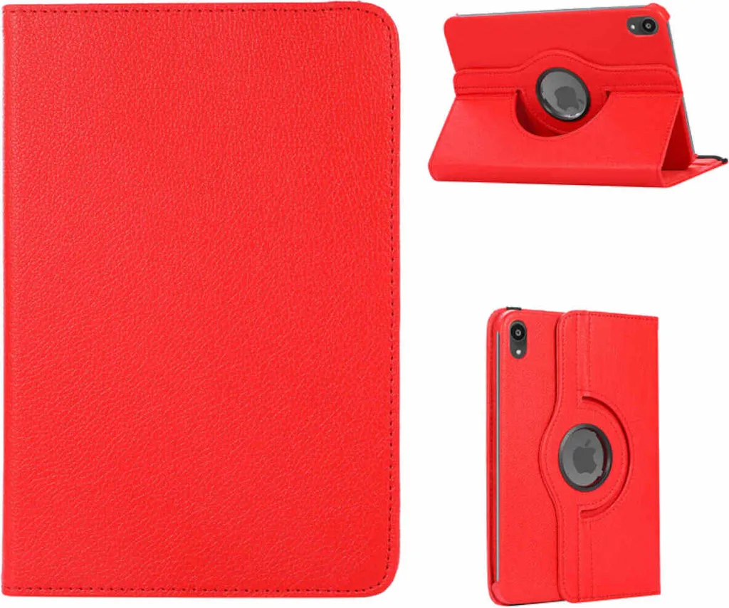 Per Apple iPad Mini 2024 8,3" / Mini 6 2021 Custodia in Pelle finta con rotazione a 360° Rosso