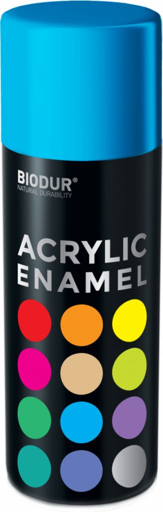 Biodur | Acrylfarbe - Blau (RAL 5015) - 400ml, Sprühfarbe, Acryllack, Buntlack, Super Glanz