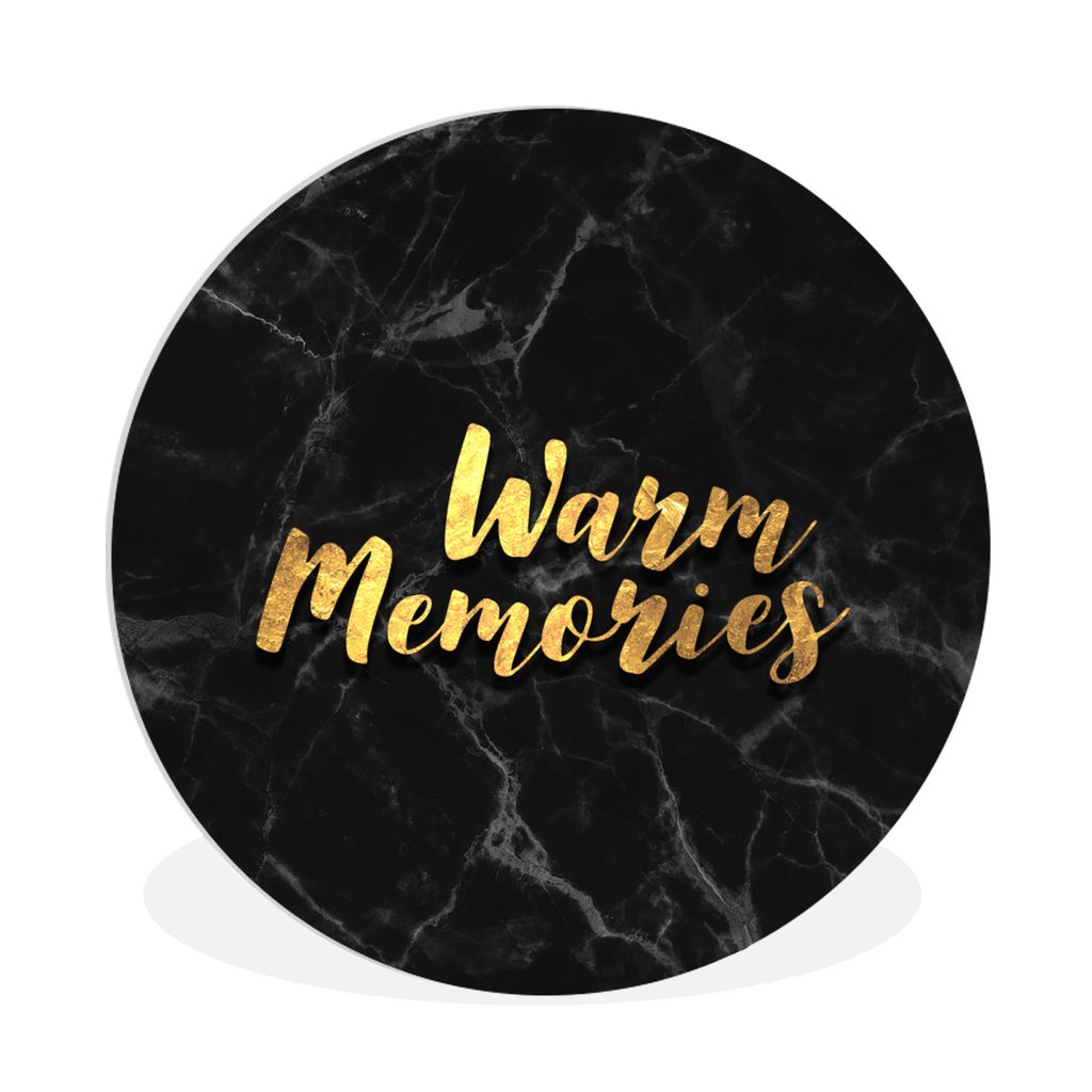 MuchoWow Rundes Wandbild - Runde Bilder Zitat - Gold - Marmor Ø 90 cm Kreis Wanddekoration Kunststoff - Wandkreis - Wandschmuck - Wand-Kreis - W...
