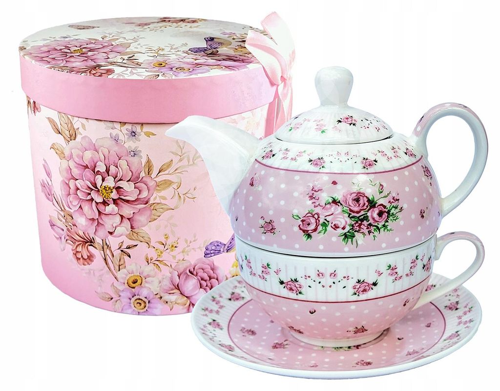 Zestaw do herbaty porcelanowa filiżanka czajniczek 400ml Zdjęcie produktu 