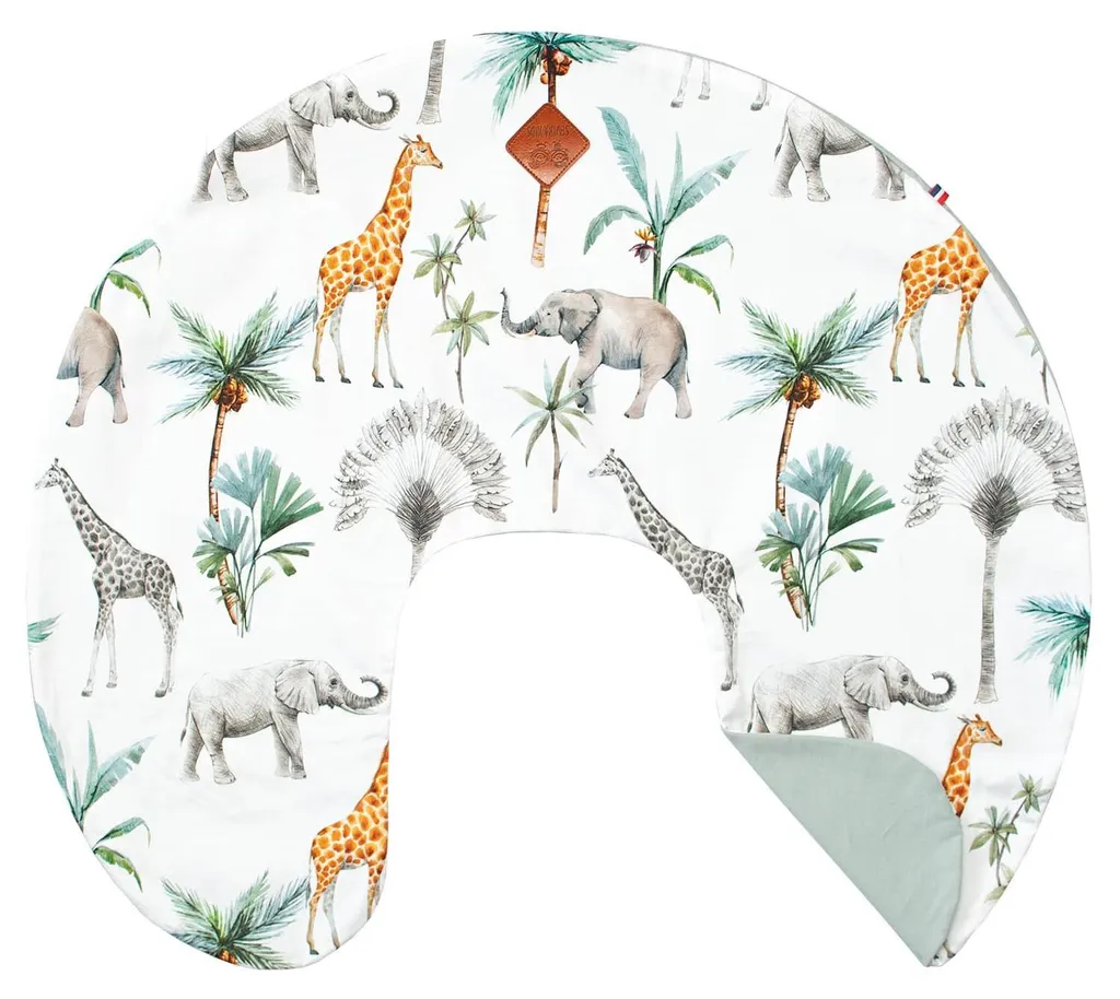 Housse de coussin allaitement 120x25 pour confort maman et bébé Zoo
