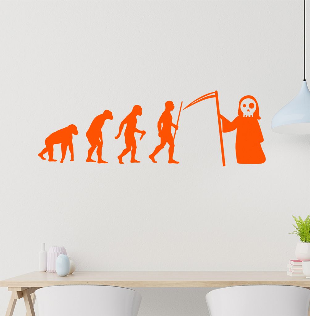 Sensenmann Tod Evolution Wandtattoo Wandaufkleber Wall Sticker - Dekoration, Küche, Wohnzimmer, Schlafzimmer, Badezimmer