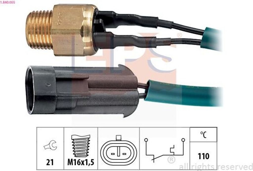EPS Temperaturschalter Kühlmittelwarnlampe 1.840.055 für FIAT PUNTO (176)