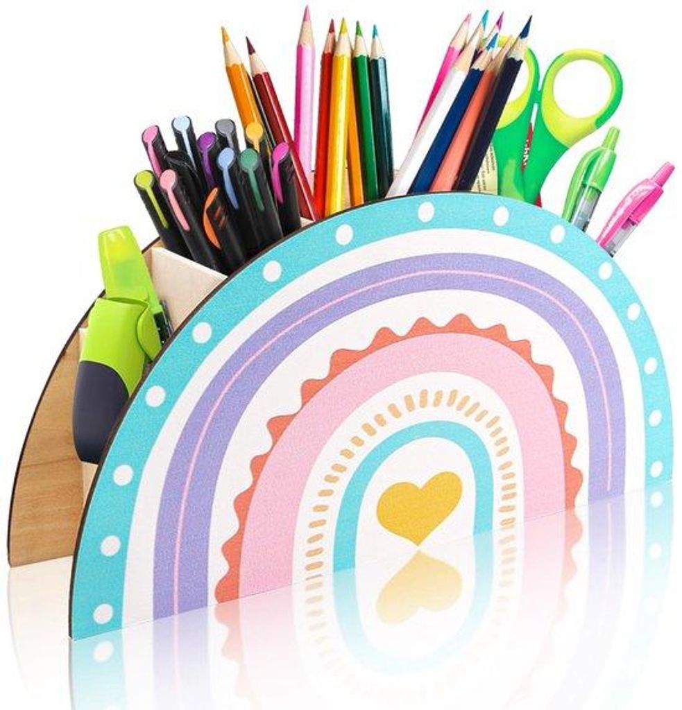 Holz Büro Organizer Herzformiger Stifthalter Schreibtischorganisation für Kinder