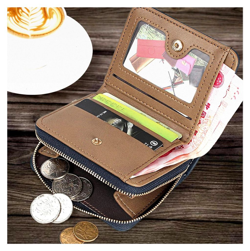 Herren Geldbörsen, Vintage Leder Brieftasche mit RFID Schutz, Slim Wallet mit 6 Kreditkartenfächern und 1 ID-Fenster, Minimalistische Münz- und ...