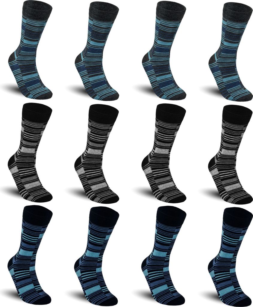 6 oder 12 Paar Herren Business Socken Baumwolle Strümpfe Herrensocken | B79 - 39-42 - 6er Pack