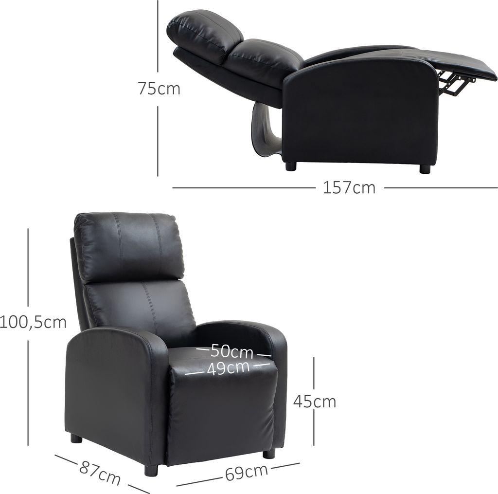 HOMCOM Relaxsessel Ruhesessel Fernsehsessel Sessel mit Produktbild 3