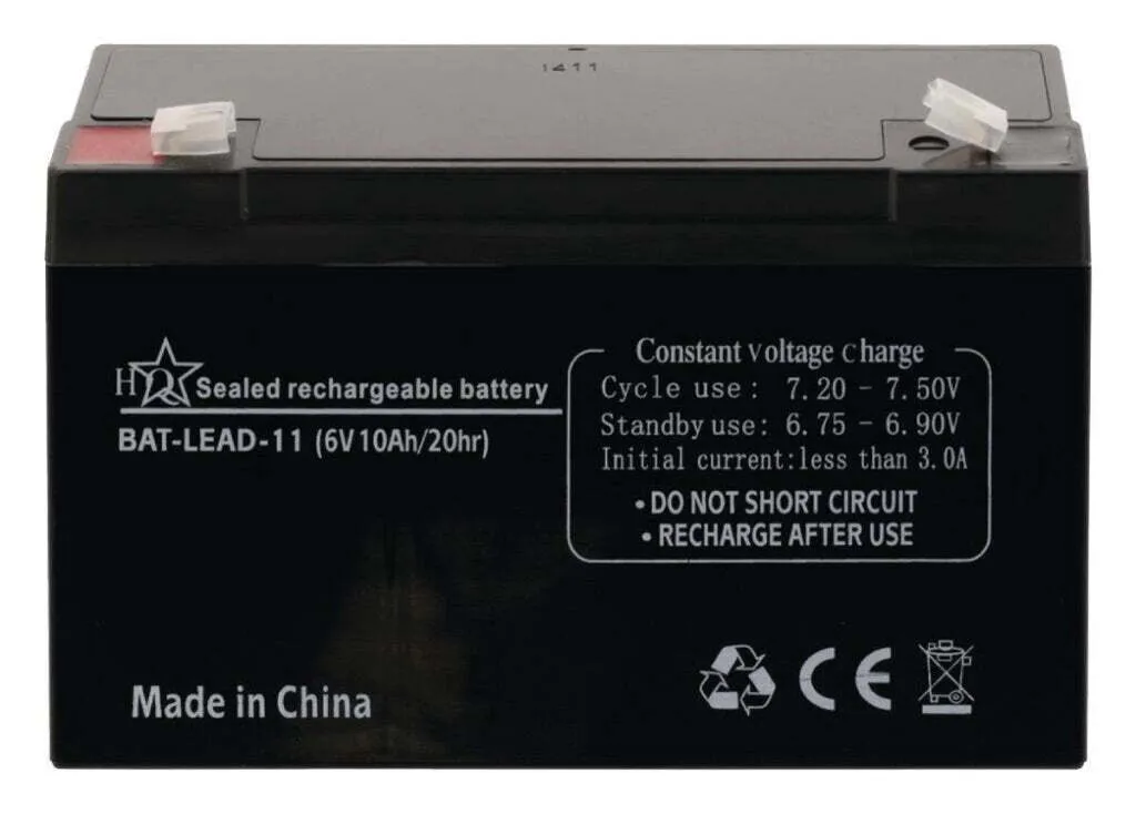 Batterie Plomb HQ Bat-lead-11 6V 10Ah pour Jouet Électrique et Alarme