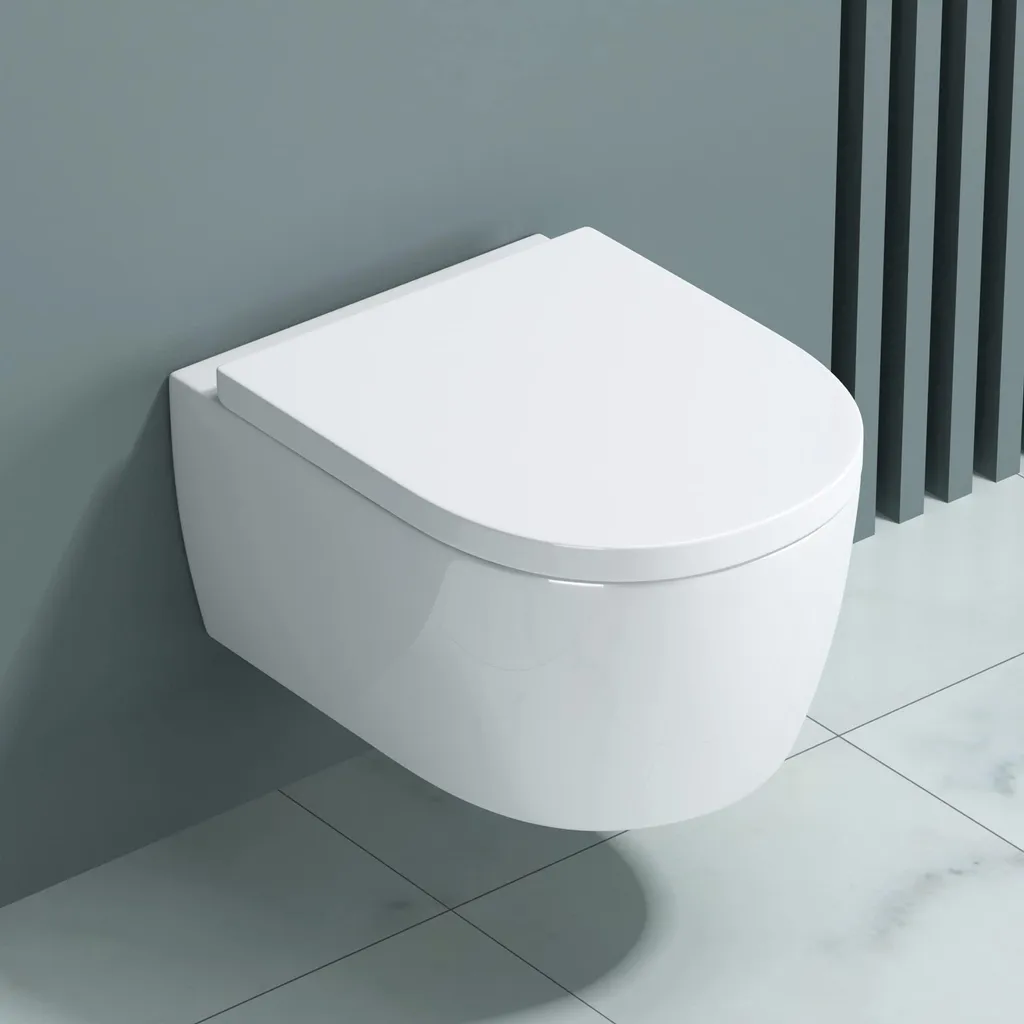 Toilette Suspendue Blanche avec Lunette Soft-Close Aachen106 48cm