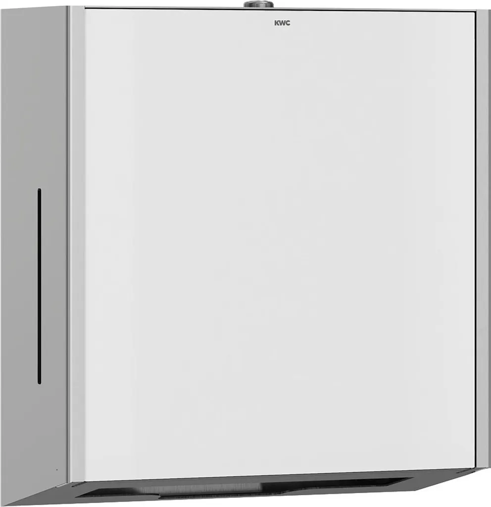 Distributeur essuie-mains mural EXOS KWC en inox et verre blanc
