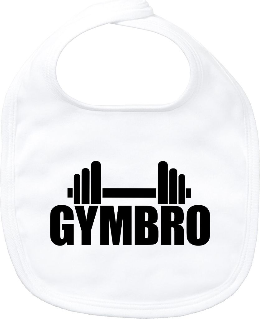 Huuraa Baby Lätzchen Gymbro Hantel White Klettverschluss Baumwolle Latz Geschenkidee