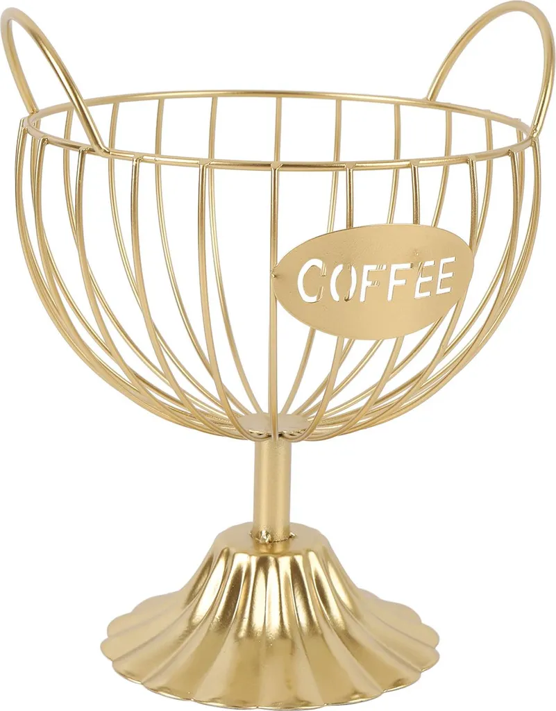 Support de capsules de café en fer doré pour comptoir cuisine et bureau