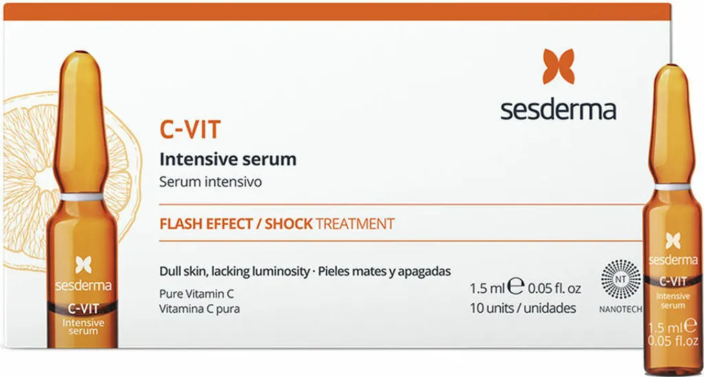 C-VIT Intensive Serum Ampoules 10 x 1,5ml - Solution Teint Terne et Gris