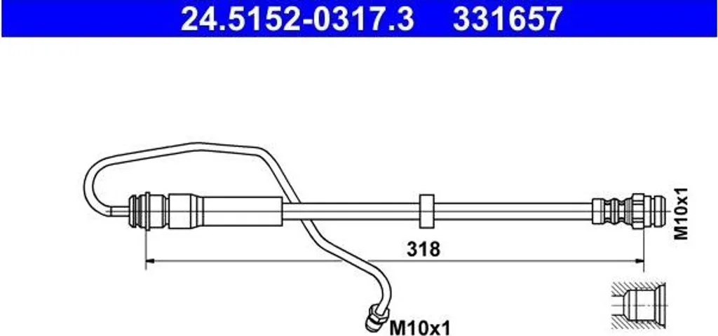 Flexible de frein ATE 24.5152-0317.3 origine pour circuit de freinage