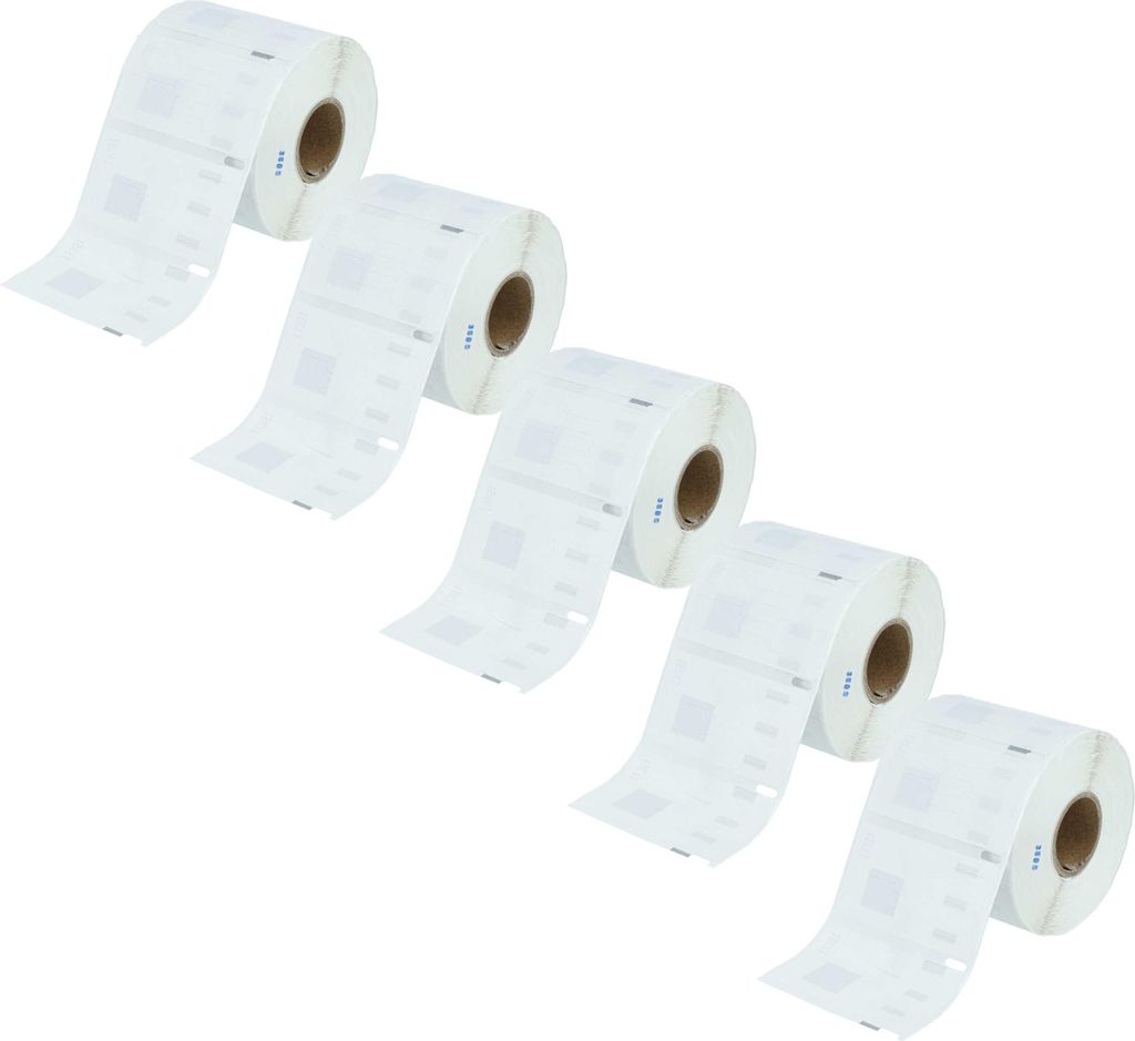 vhbw 5x Rolle 54mm x 11mm (1500 Etiketten) kompatibel mit Dymo LabelWriter 4XL, 450 Twin Turbo, 450 Turbo, EL40, 450 Duo, SE300, EL60 Drucker Weiß
