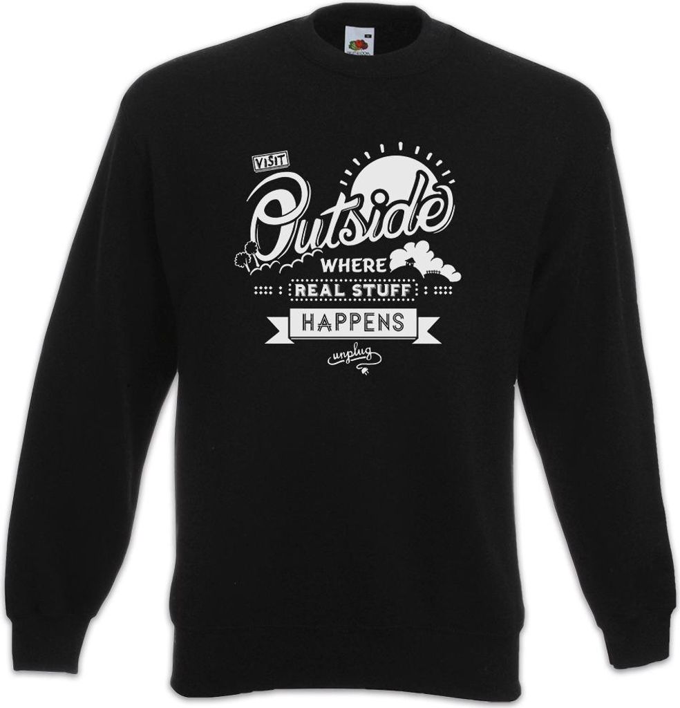 Urban Backwoods Visit Outside Nerd, Sweatshirt, Farbe: Schwarz, Größe: 2XL