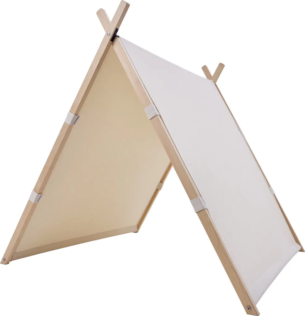 Tipi de Jeu pour Chambre Bébé en Tissu Écru et Structure Bois Sunny
