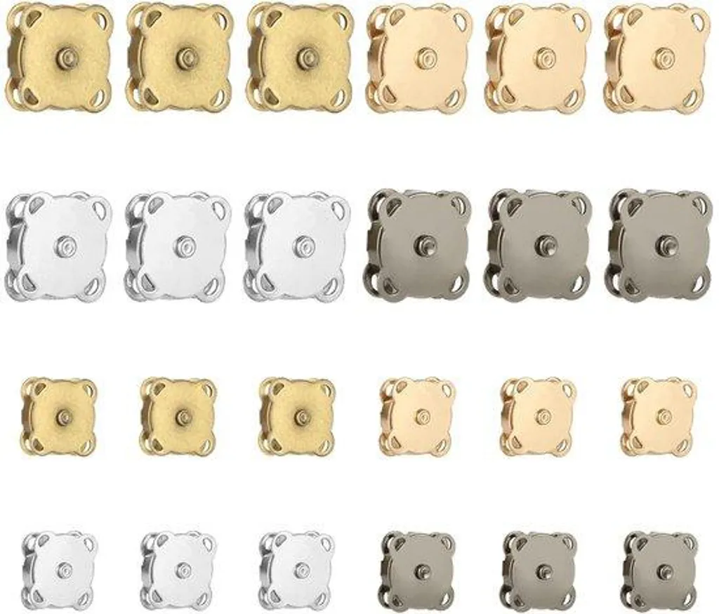 Lot de Boutons Magnétiques Puissants 14mm et 18mm Métal Argenté