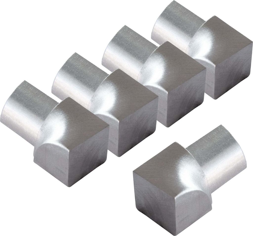 Dalsys 5x Inneneck für Fliesenschiene 8mm Viertelkreisprofil Edelstahl Gebürstet, Fliesenprofil