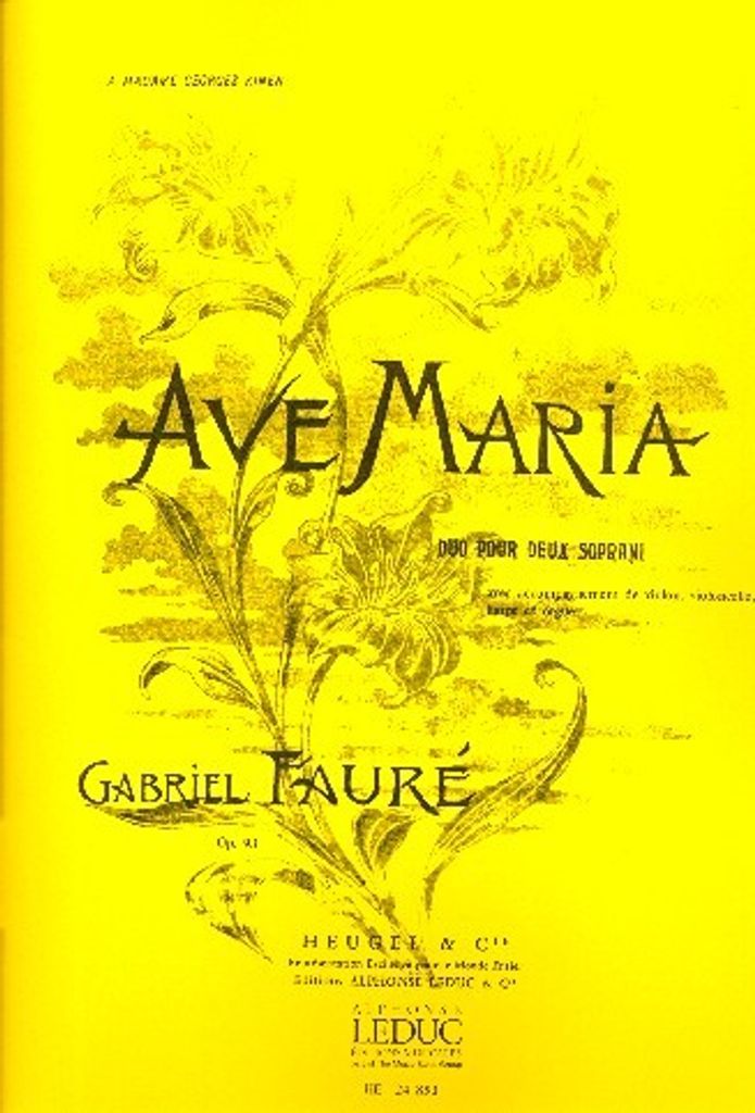 Ave Maria op.93 pour 2 sopranos, violon, violoncelle, harpe et orgue