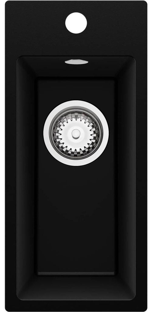 PRIMAGRAN Spülbecken Schwarz 23x50cm, Granitspüle 1 Becken Produktbild 