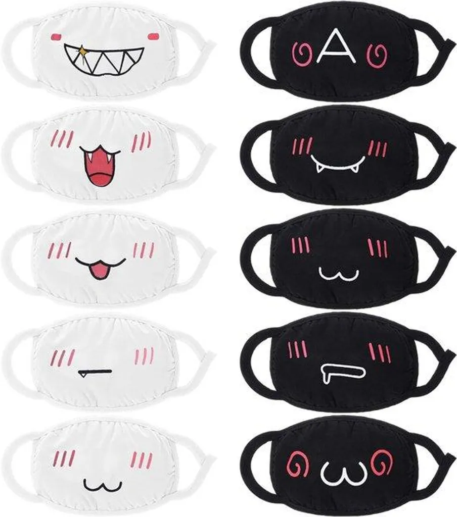 Masques en Coton pour Transports et Travail Lot de 10 Modèles Lavables