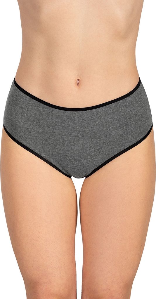 Vivisence dame slip mit hohem 4017 bund voll klassisch unterhose baumwolle alltag , hellgrau/rosa/dunkelgrau, l
