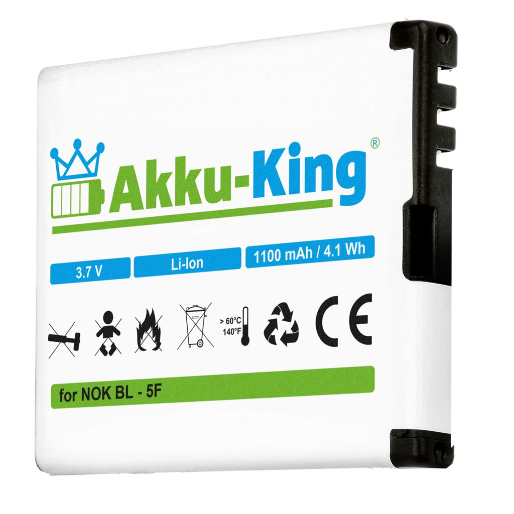 Akku-King 4426334, Akku, Nokia, Schwarz, Weiß, Lithium-Ion (Li-Ion), 1100 mAh, 3,7 V