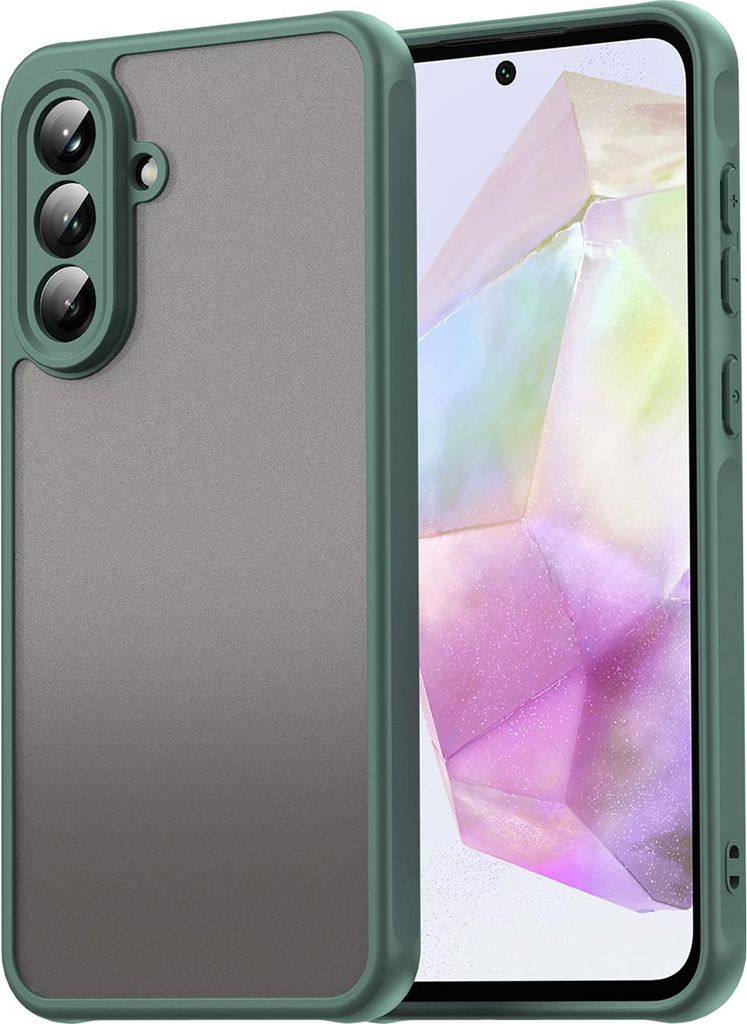 Matt Hülle für Samsung Galaxy A56 5G mit Kameraschutz, Transluzente Matt Rückseite Stoßfeste Handyhülle Grün