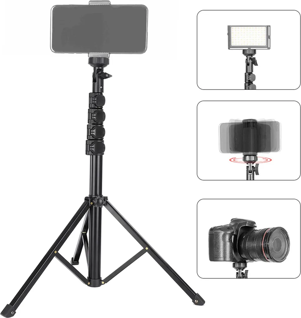Trépied de streaming mobile et support d'éclairage polyvalent en aluminium - 3