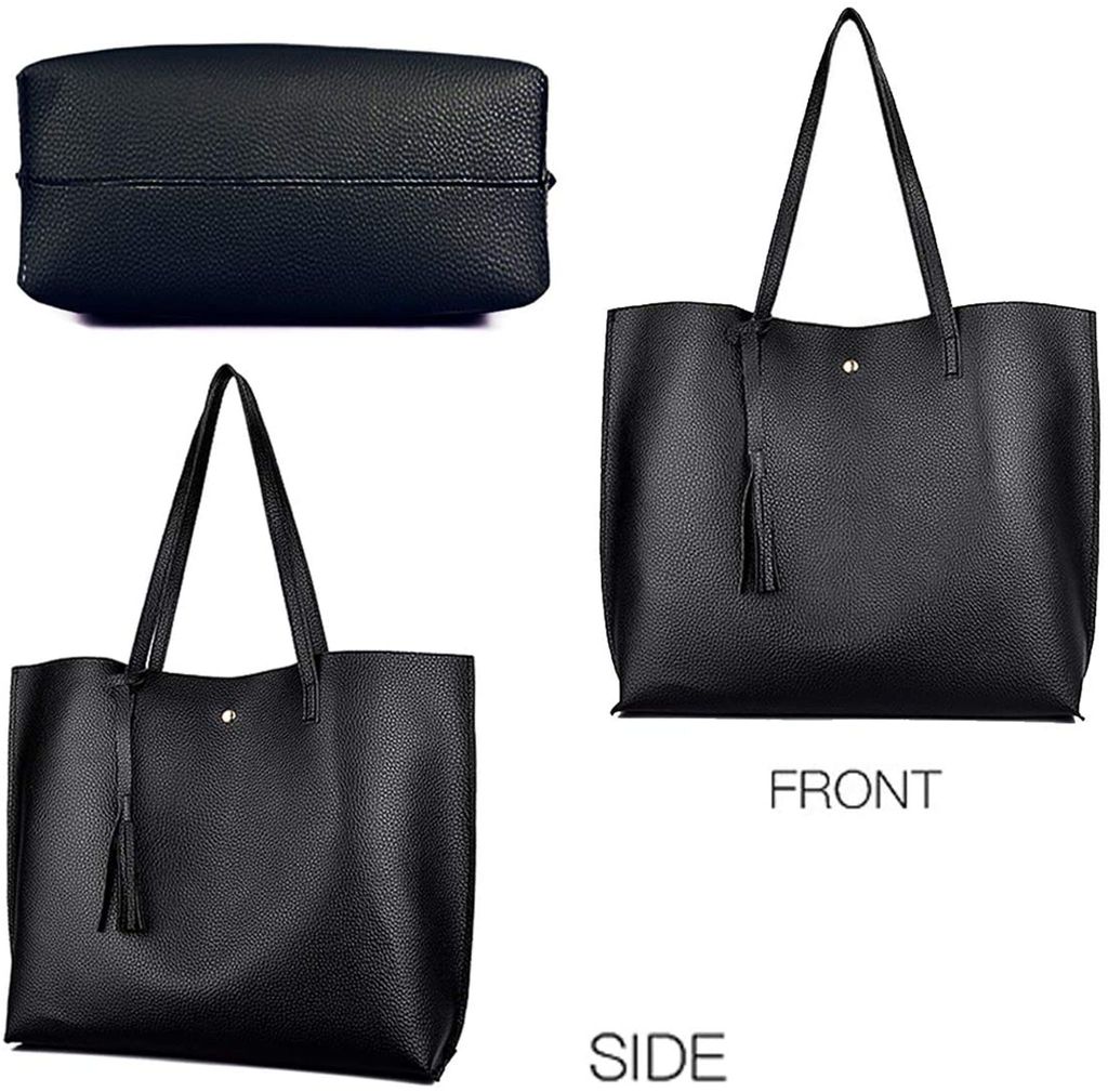 Damen Vintage Tote Beutel Schultertasche Handtasche Quasten Produktbild 5