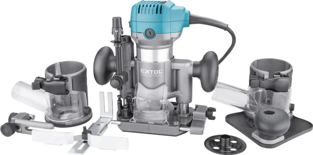 Affleureuse multifonction filaire 710W avec embases variables et guide